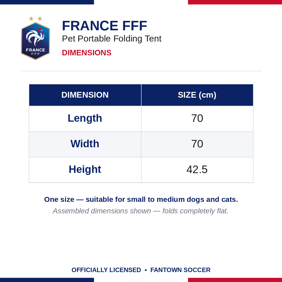 France FFF Pet Portable Folding Tent